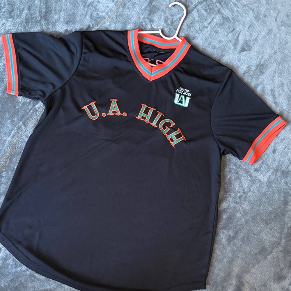 Hot Topic U.A. High Men's Jersey - Black with Red and Green